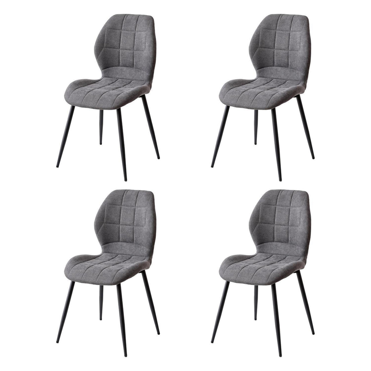 Esszimmerstuhl Set Grau – 4 gepolsterte Stühle im Nordic Stil