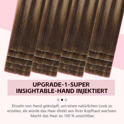 Echthaar Tape Extensions 55cm #4/27/4 Balayage