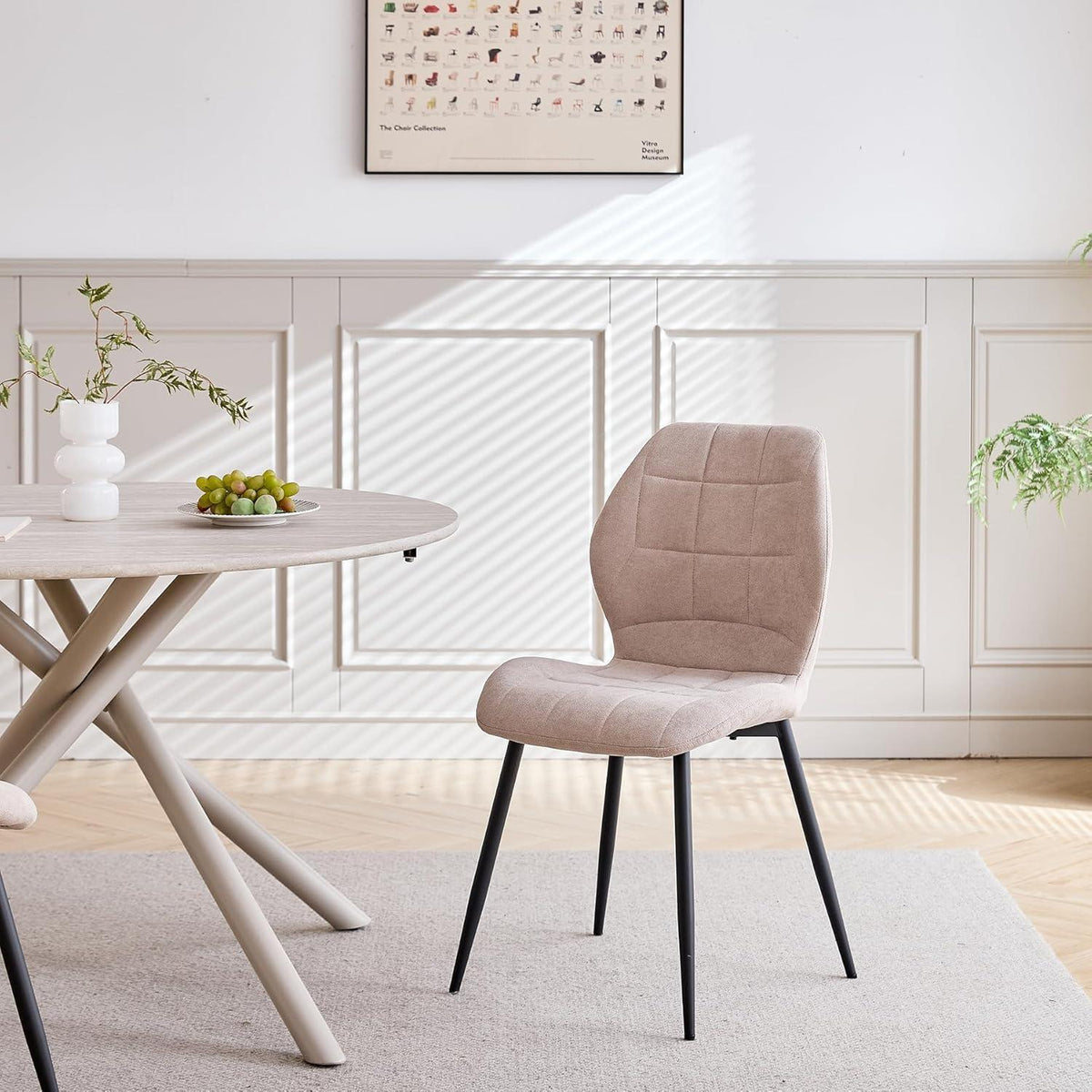 Esszimmerstuhl Set 4-teilig, Beige, Nordischer Stil