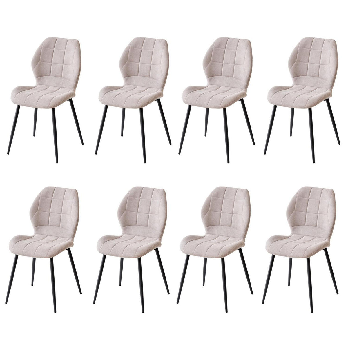 Esszimmerstuhl Set 8-teilig, Beige, Nordischer Stil