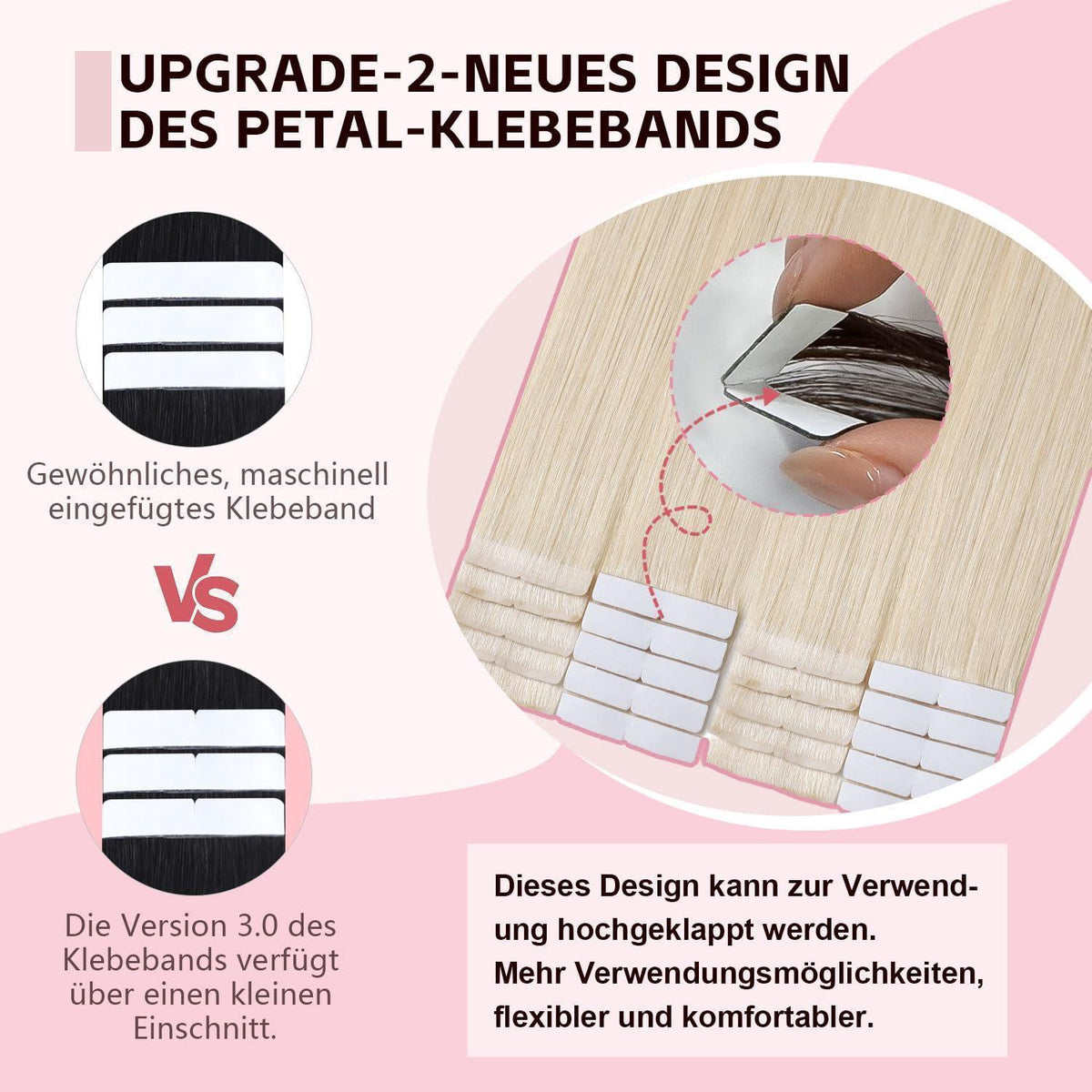 Remy Tape-in Haarverlängerung #60 Platinblond 45cm Echthaar