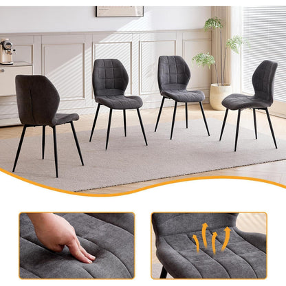 Esszimmerstuhl Set Grau – 8 gepolsterte Stühle im Nordic Stil