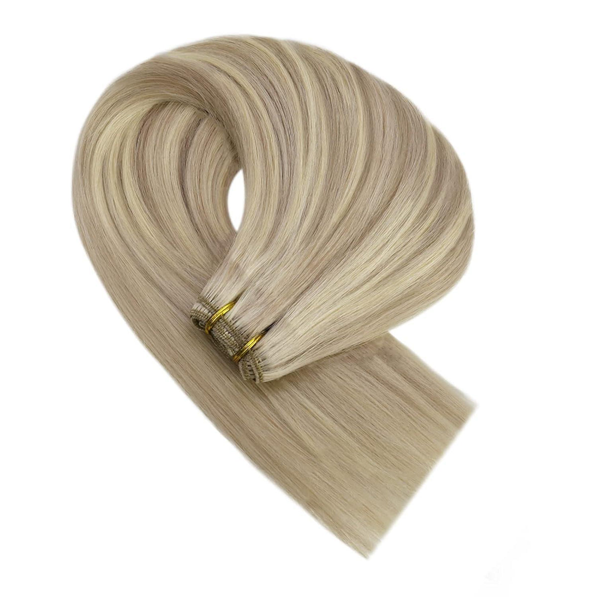 Blond Tressen Extensions Echthaar 45cm 100g 18/613