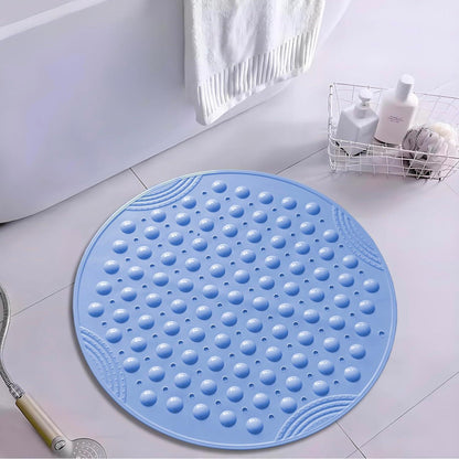 Rutschfeste Duschmatte rund blau – Antirutschmatte für Dusche