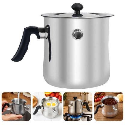 1.5L Edelstahl Milchtopf mit Deckel & Pfeife