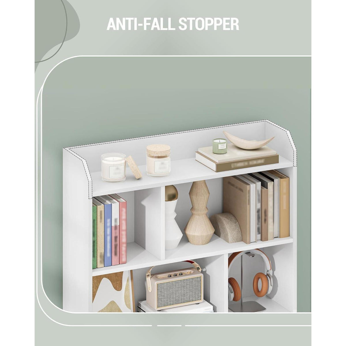 Weißes Bücherregal mit 7 Fächern – 24 x 80 x 199 cm