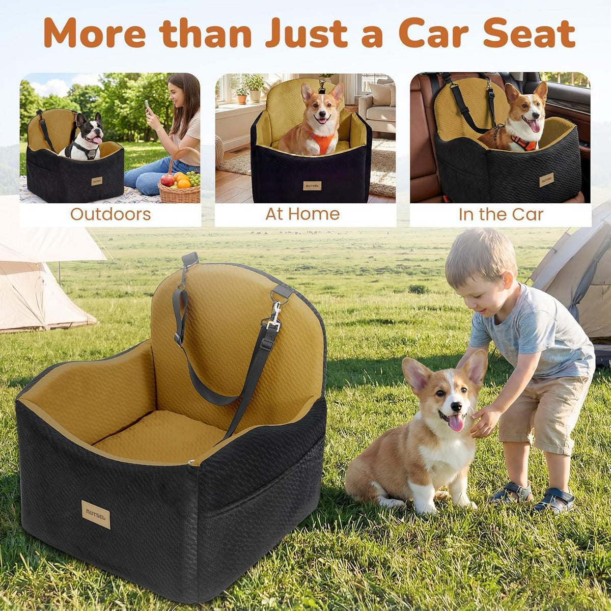 Hunde Autositz wasserfest & sicher – für kleine & mittlere Hunde