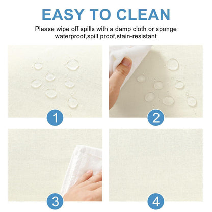 Runde Champagner Tischdecke 120cm – Abwaschbar & Leinenoptik
