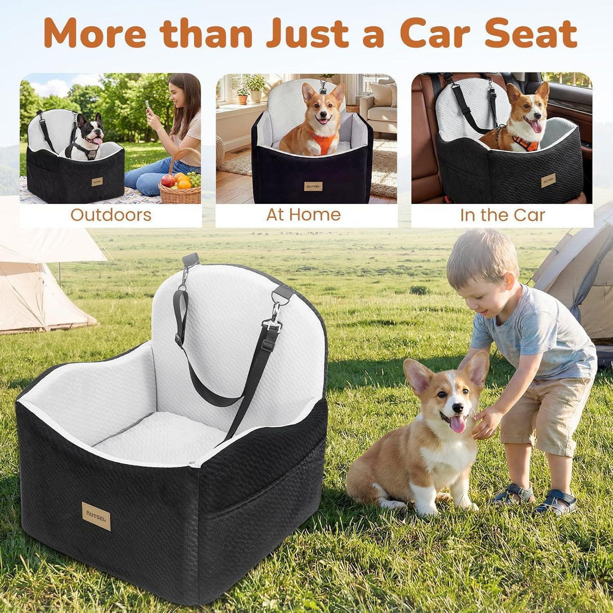 Hunde Autositz wasserfest & sicher – für kleine & mittlere Hunde