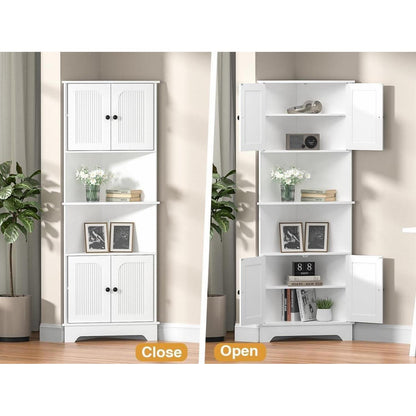 Eckschrank 173 cm mit 2 Türen & Regalen – Küchenturm für Küche, Wohnzimmer