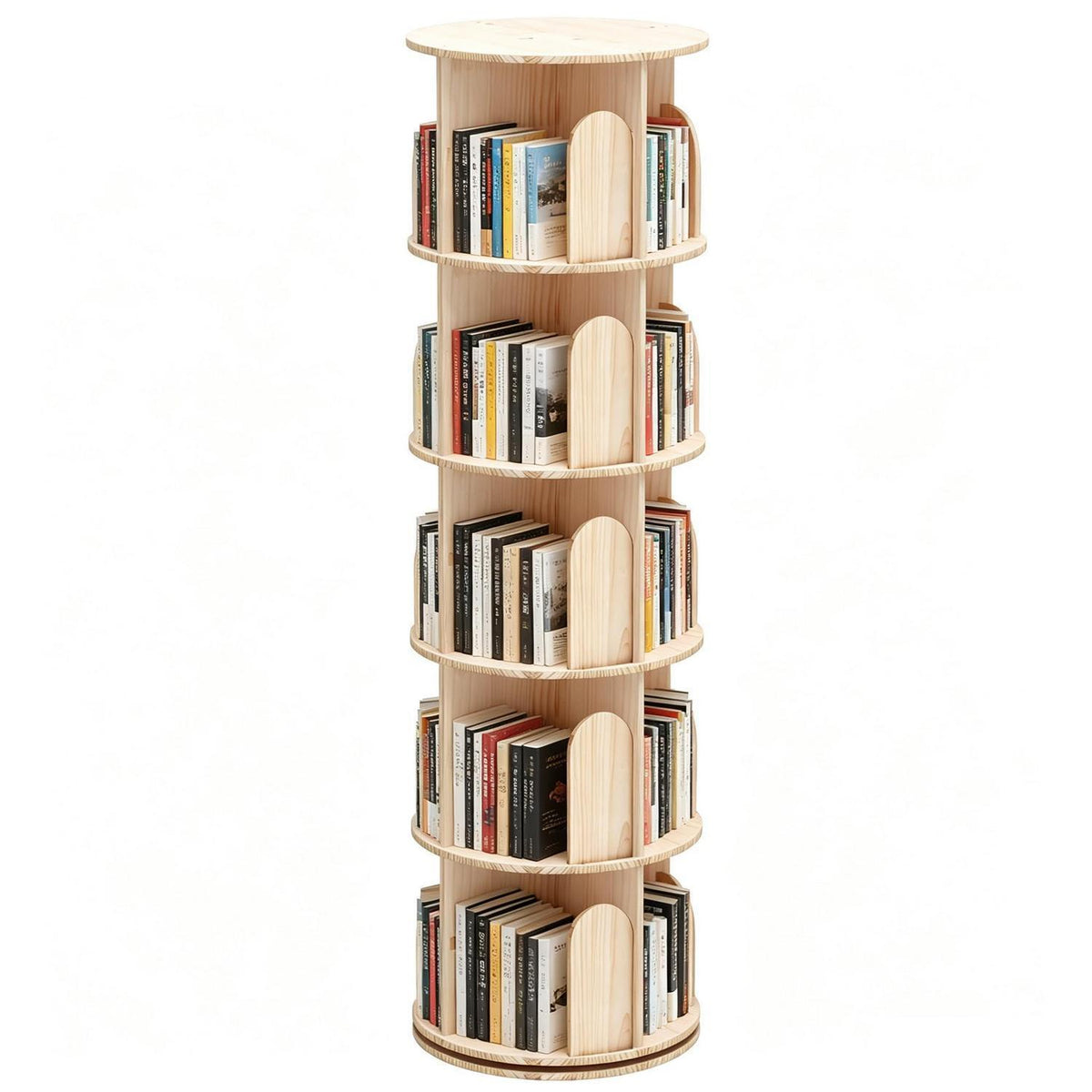 Drehbares Kinderbücherregal aus Massivholz, 5 Ebenen