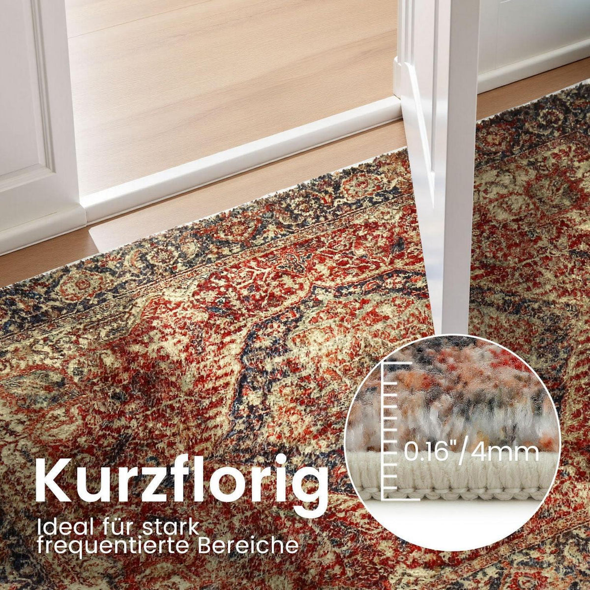 Fußmatte Braun/Mehrfarbig 60x90cm – Kinder & Tierfreundlich