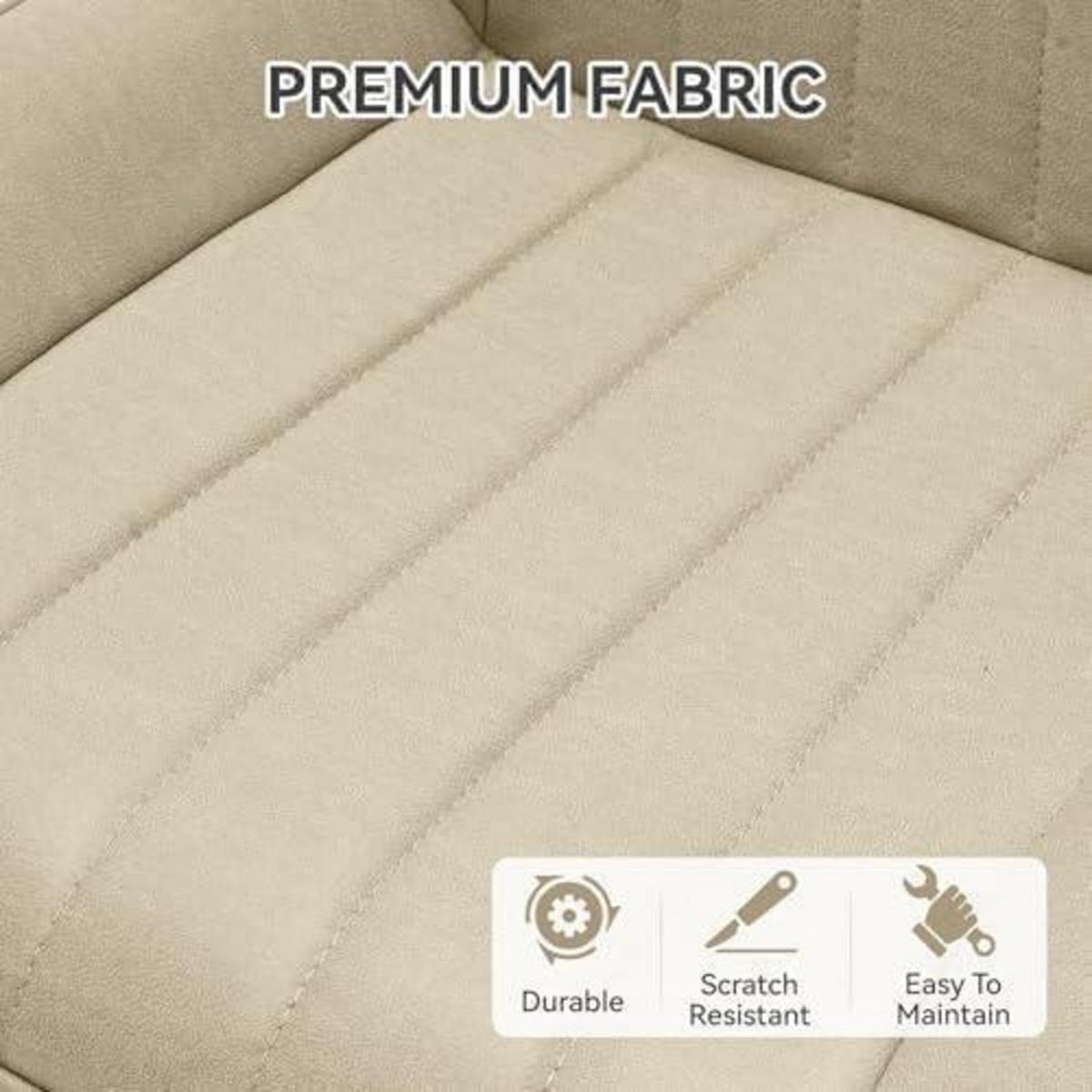 Esszimmerstühle 2er Set | Beige Polsterstühle mit Sitzkissen