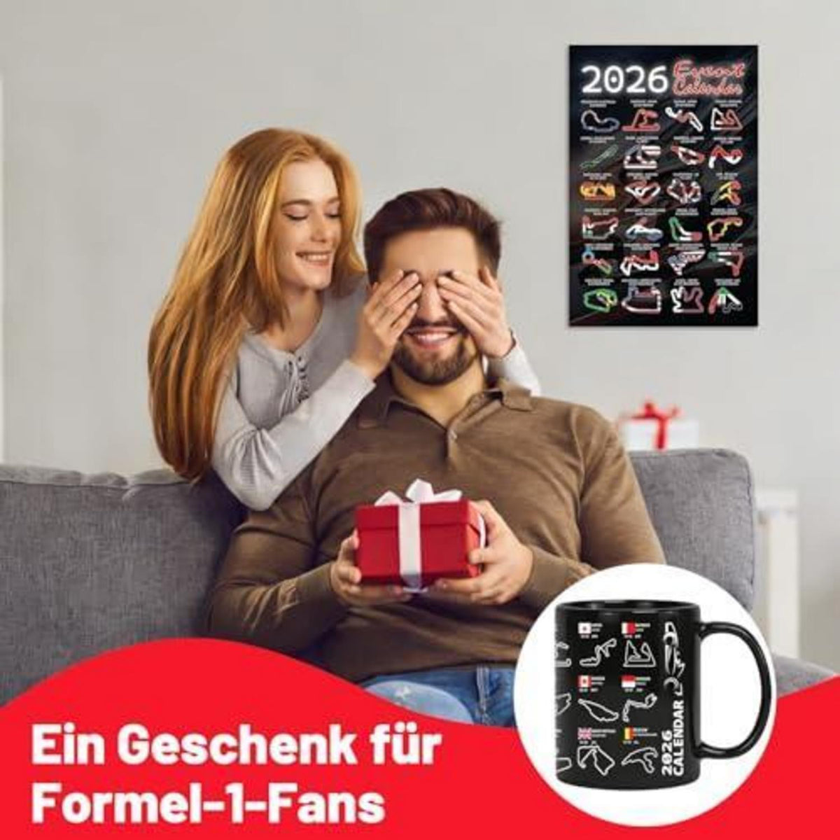 Schwarzer Adventskalender Becher – Motorsport Geschenk für Fans
