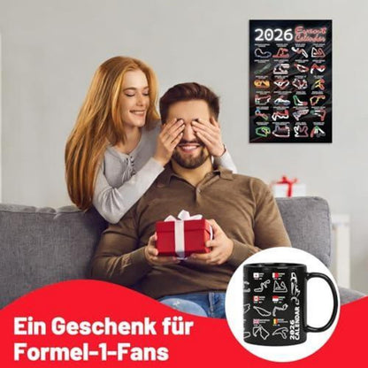 Schwarzer Adventskalender Becher – Motorsport Geschenk für Fans