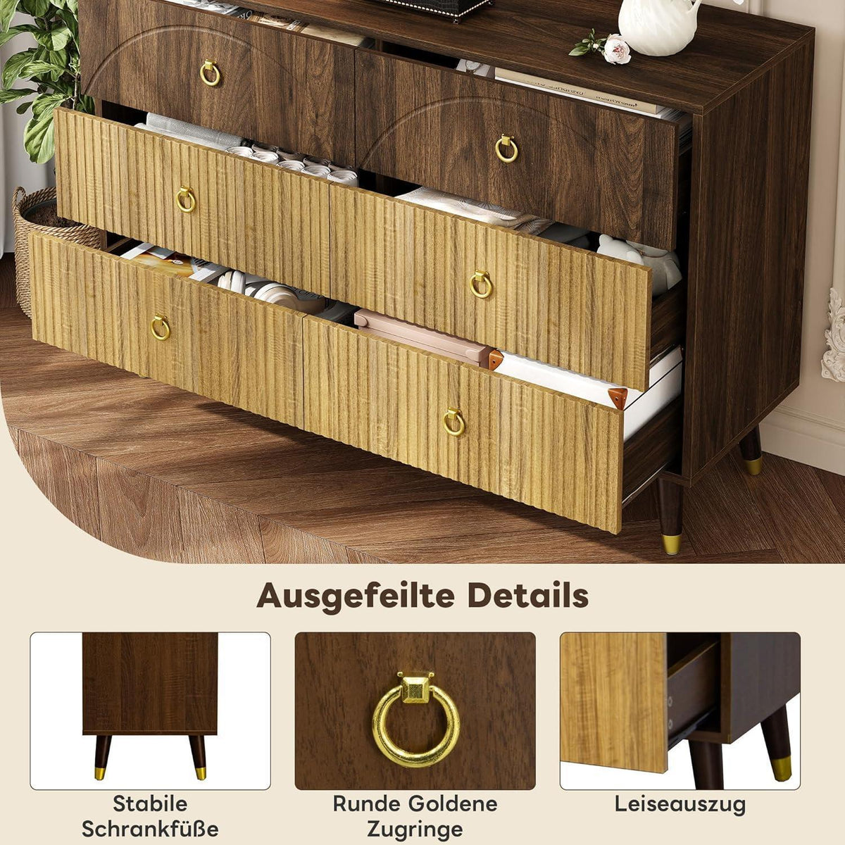 Modernes Sideboard mit 6 Schubladen – Vielseitiger Stauraum