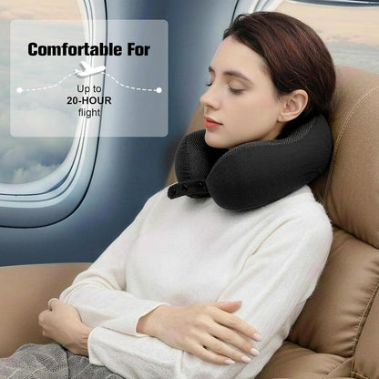 Reisekissen Nackenkissen Memory Foam Verstellbar mit Zubehör