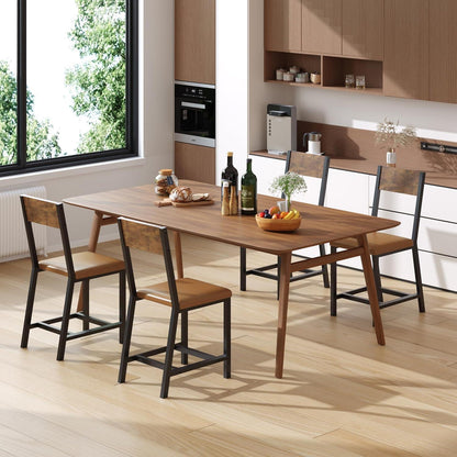 Esszimmerstühle 2er Set Vintage Braun, Metallgestell & Polsterung