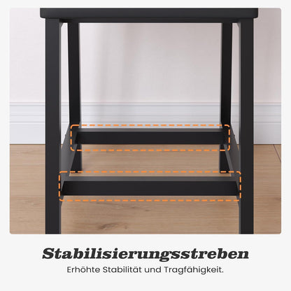 Esszimmerstühle 2er Set Vintage Braun, Metallgestell & Polsterung