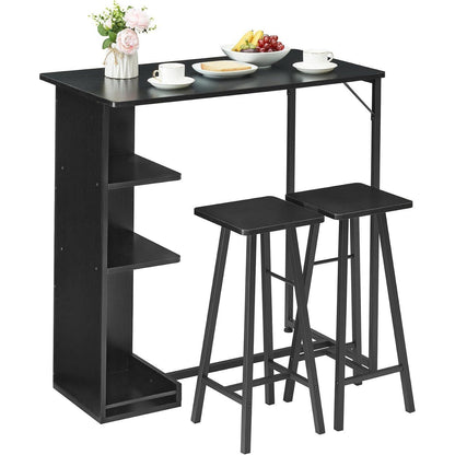 Litake Bartisch Set mit 2 Barhockern – Industrie-Stil