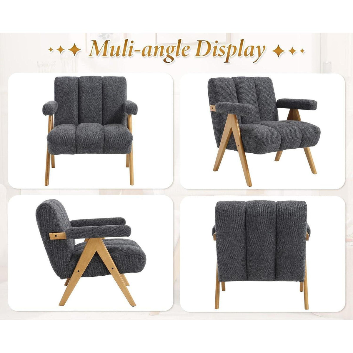 Chenille Loungesessel Grau – Modern & Bequem