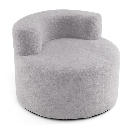 Rundes Einzelsofa mit Teddyfleece – Bequemer Sessel 82cm
