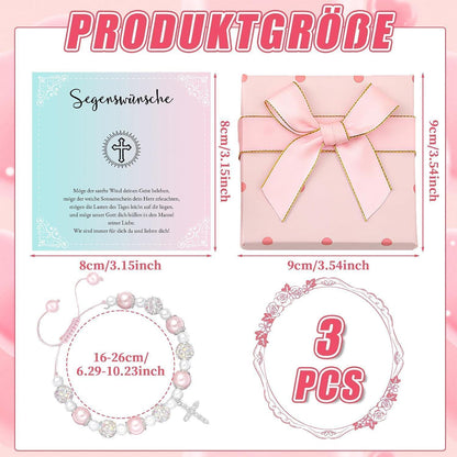 Kreuz Armband Mädchen Kommunion Geschenk mit Karte