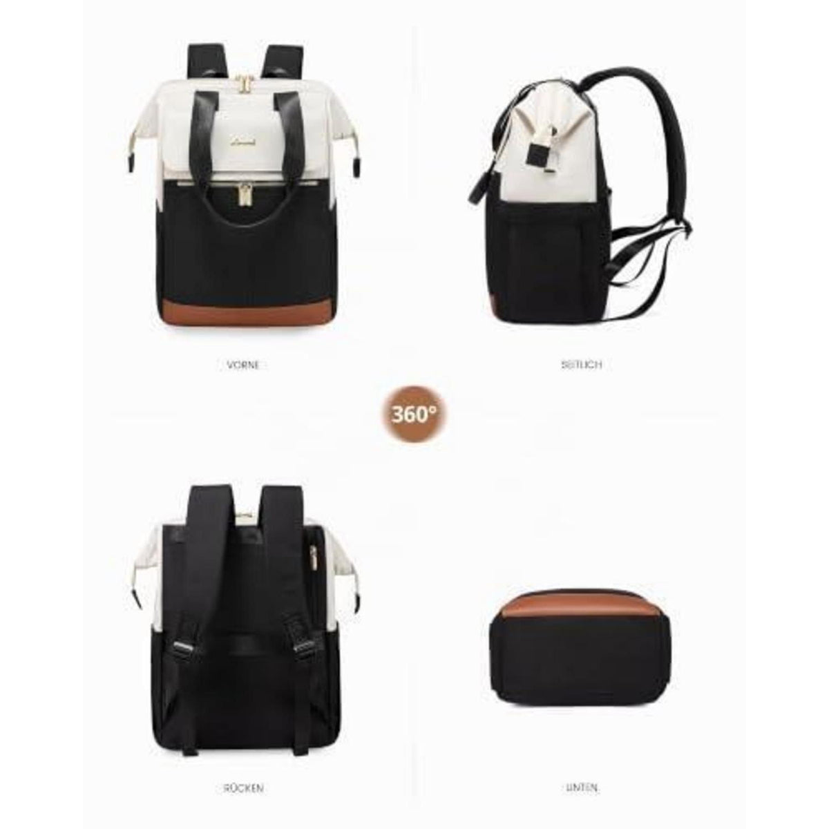 Laptop Rucksack Damen 18 Zoll, Reise-Tagesrucksack 2 in 1