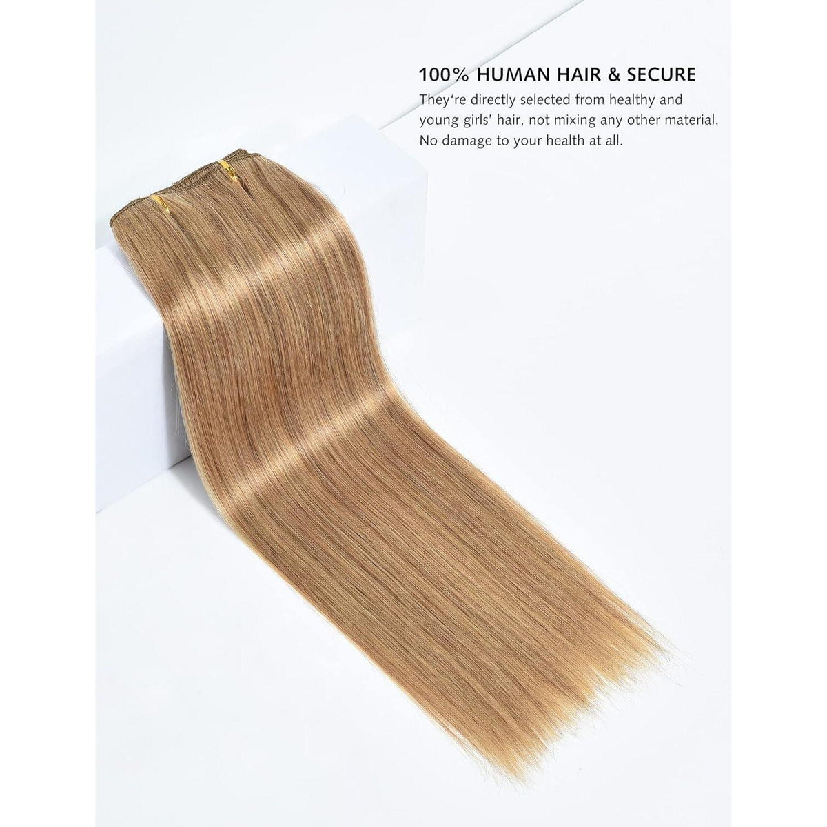 Echthaar Verlängerung Clip-in 16 inch Dunkelblond