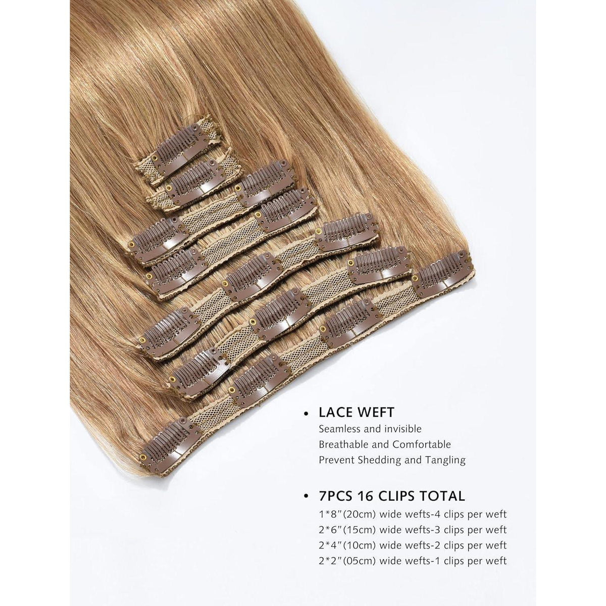 Echthaar Verlängerung Clip-in 16 inch Dunkelblond