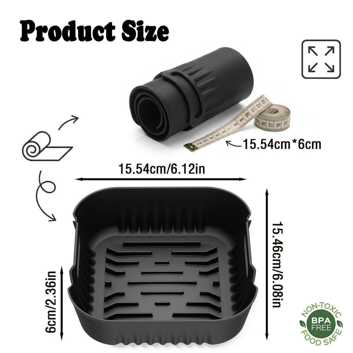 Silikonform 2er-Set für Heißluftfritteuse 2L - 2.5L