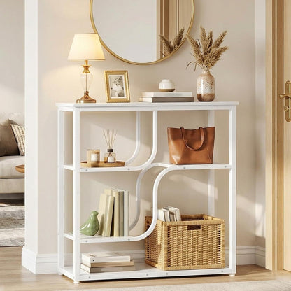 Schmaler Konsolentisch mit 5 Ebenen – Retro Industriestil