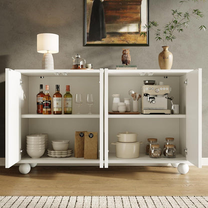 Weißes Sideboard mit Stauraum & Schubladen – 120x35x71 cm