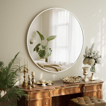 Runder Wandspiegel 90cm mit Aluminiumrahmen – Badezimmer Spiegel