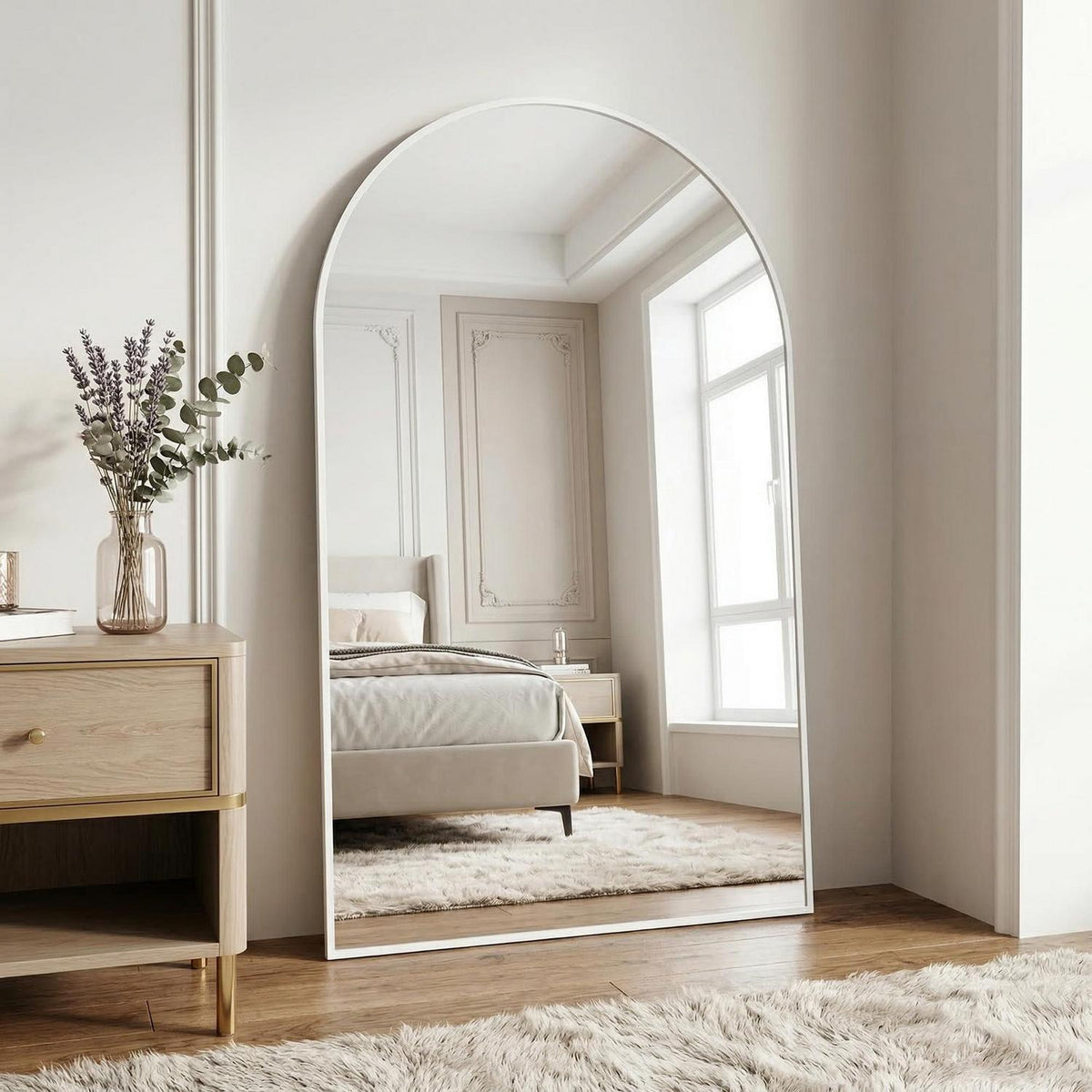 Bogen Wandspiegel 120x80cm Aluminiumrahmen – Bad & Schlafzimmer