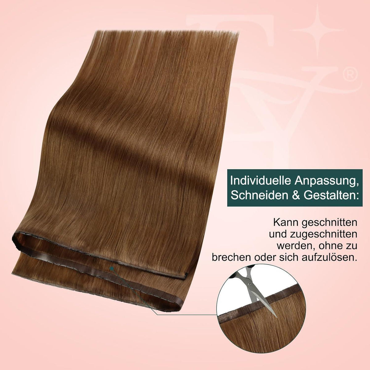 Orangene Butterfly Tressen Echthaar 55cm – #330