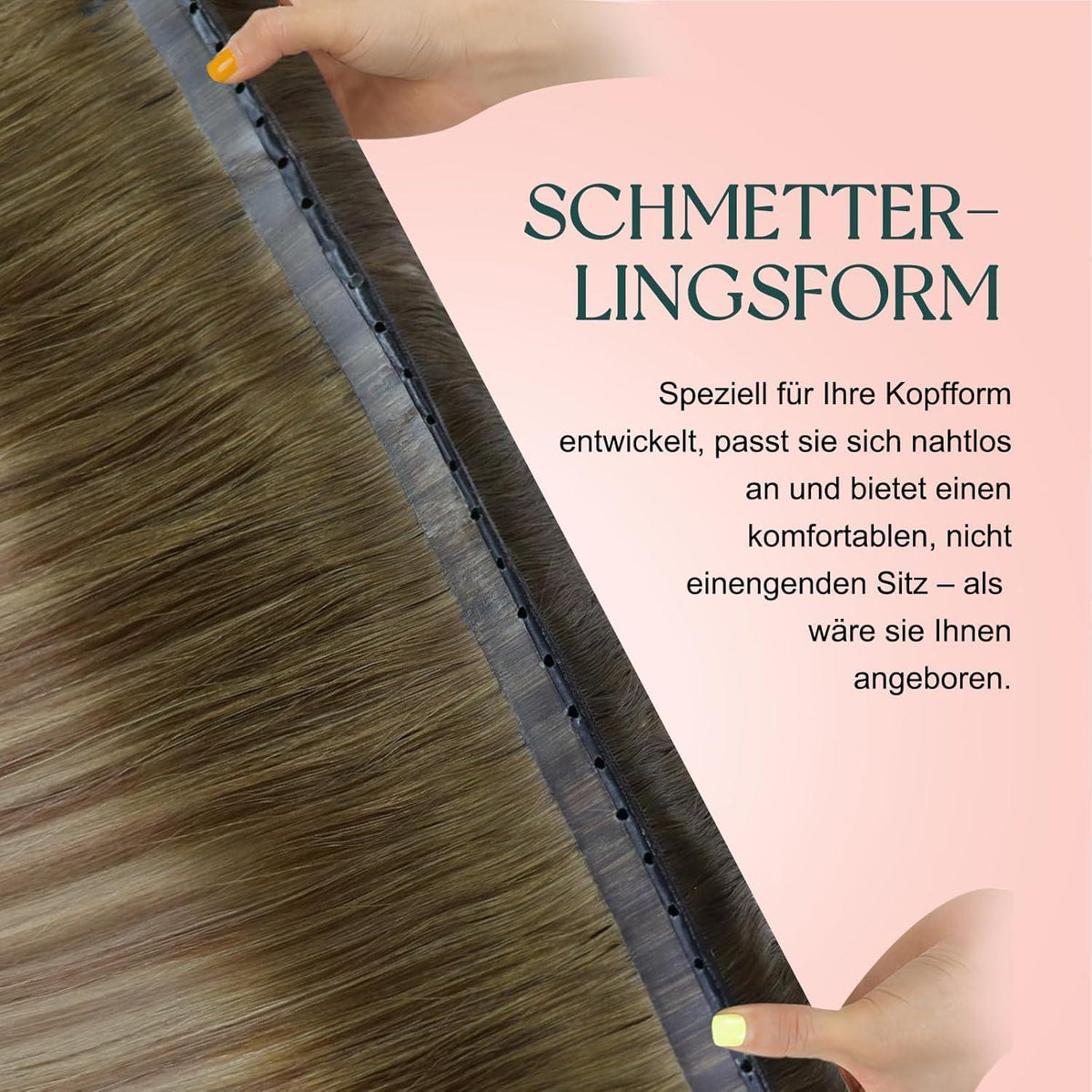 Butterfly Tressen Echthaar Braun Blond Ombre 60cm
