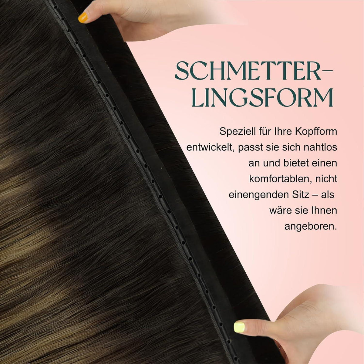 Echthaar Tressen Ombre Braun #2/8/2 – 55cm