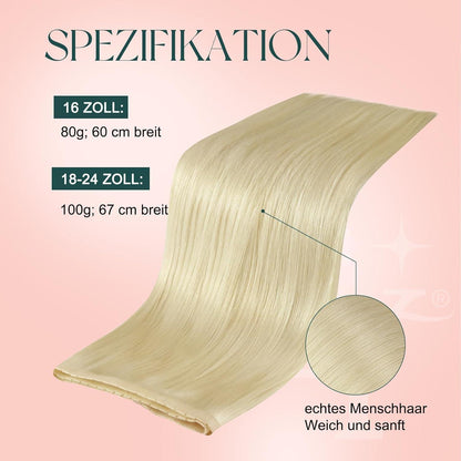 Blond Butterfly Tressen Echthaar 60cm – Weich & Vielseitig