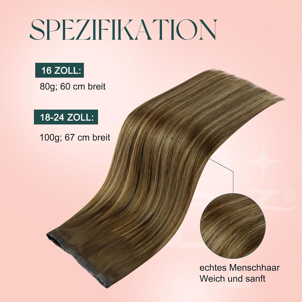 Echthaar Butterfly Tressen Balayage Braun Ombre Blond