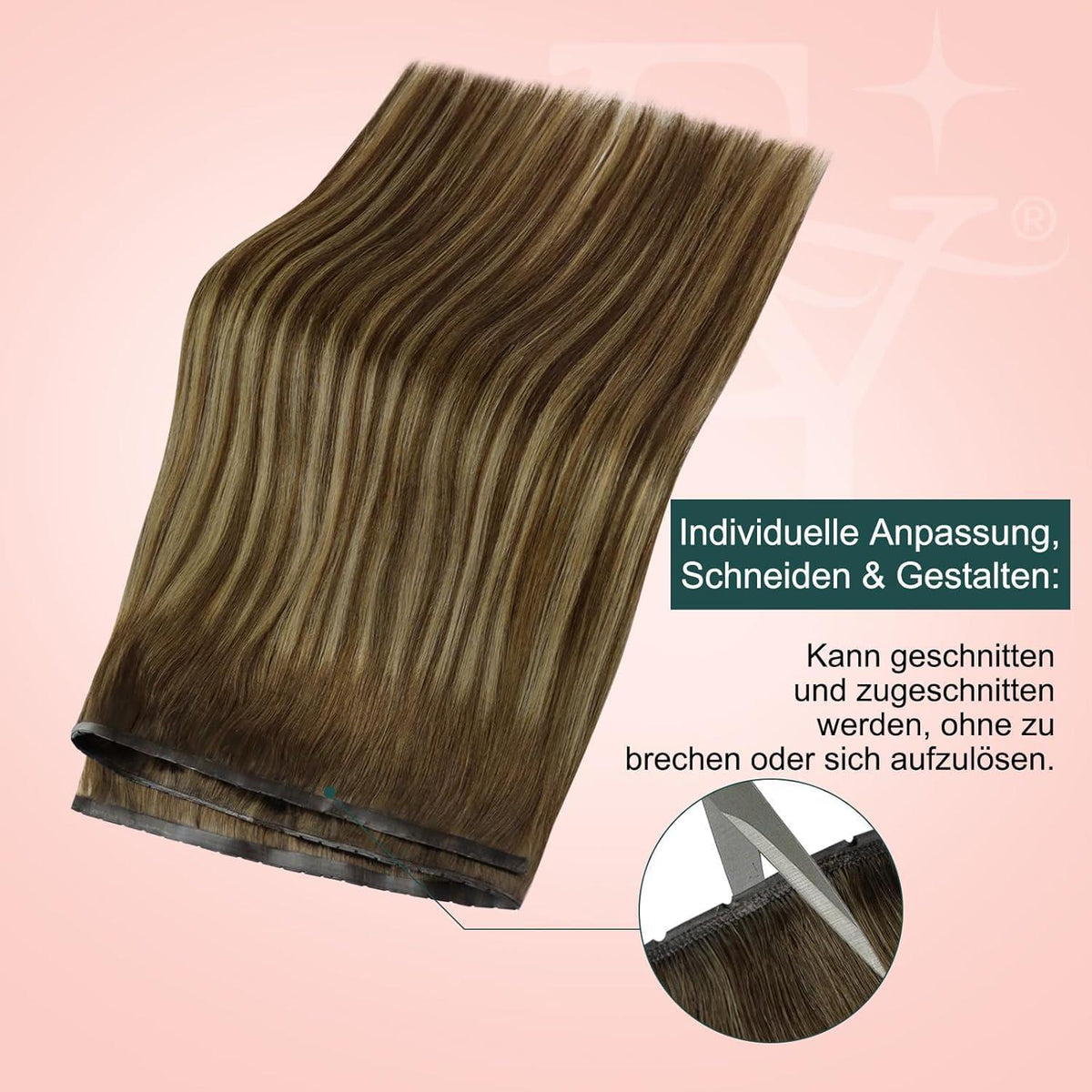 Echthaar Butterfly Tressen Balayage Braun Ombre Blond