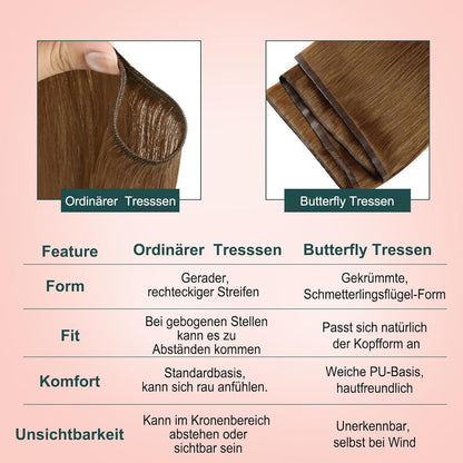 Orangenes Echthaar Butterfly Tressen – 45cm, 100g