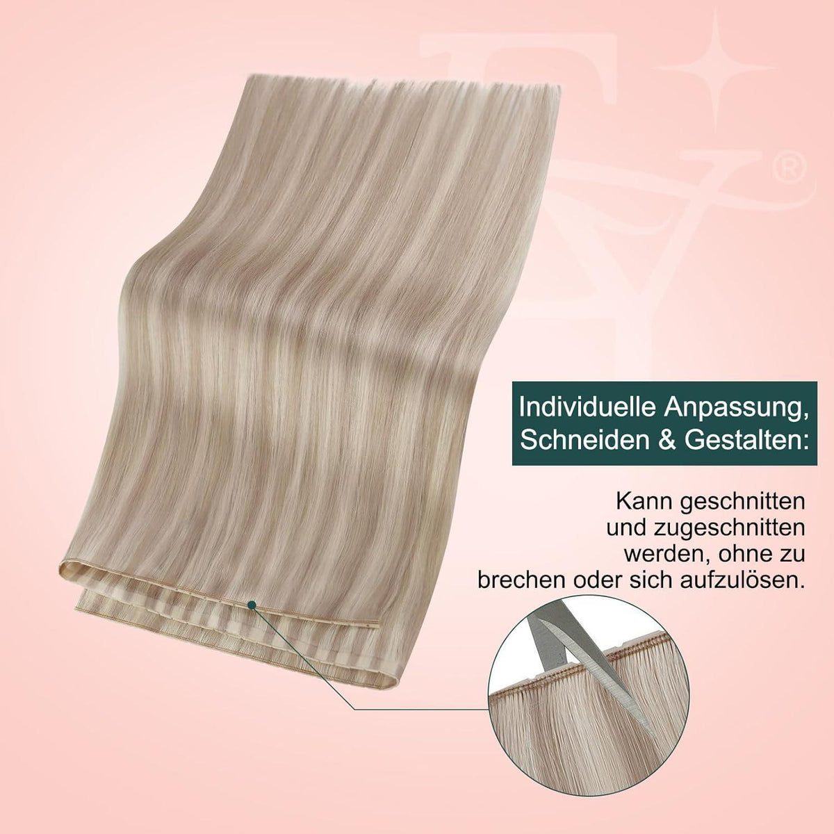 Blond Butterfly Tressen Echthaar Haarverlängerung 40cm