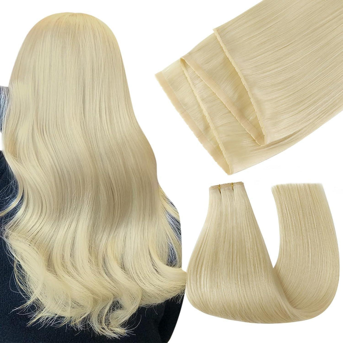 Blond Echthaar Tressen – 50cm, 100g, #60