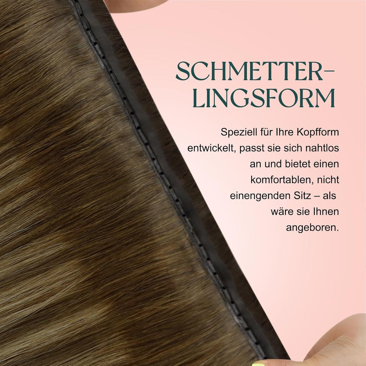 Echthaar Butterfly Tressen Ombre Braun Blond 45cm