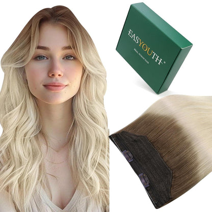 Echthaar Draht Extension Balayage Blond Ombre 50cm