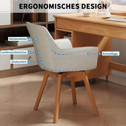 2er Set Esszimmerstühle drehbar, Samt, Hellgrau