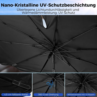 Sonnenschirm Auto Frontscheibe mit 360° Drehung und UV-Schutz