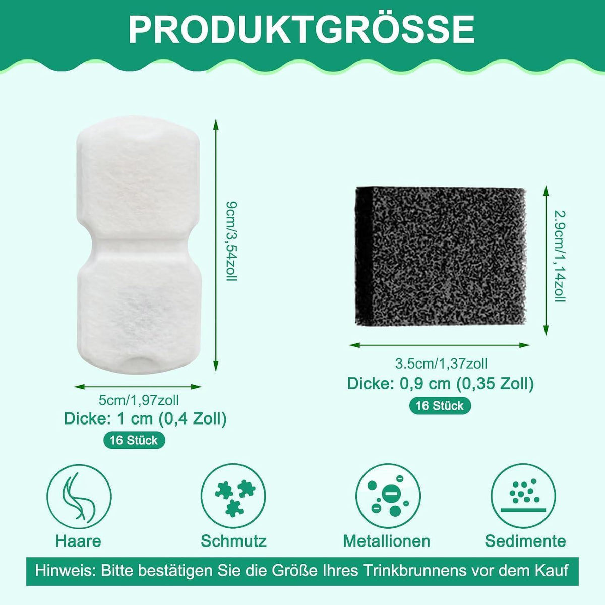 Katzenbrunnen Filter 32er Pack – Ersatzfilter für sauberes Wasser