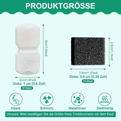 Katzenbrunnen Filter 32er Pack – Ersatzfilter für sauberes Wasser